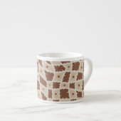 Groovy Wavy Trippy 60er Blume Karo Neutral Brown Espressotasse (Vorderseite Rechts)