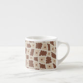 Groovy Wavy Trippy 60er Blume Karo Neutral Brown Espressotasse (Rechts)