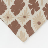 Groovy Wavy Trippy 60er Blume Karo Neutral Brown Fleecedecke (Ecke)