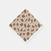Groovy Wavy Trippy 60er Blume Karo Neutral Brown Serviette (Ecke)