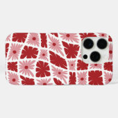 Groovy Wavy Trippy 60er Blume Karo Rot Rosa Case-Mate iPhone Hülle (Rückseite (Horizontal))
