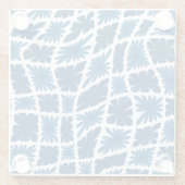 Groovy Wavy Trippy 60er Blume Karos Blues Glasuntersetzer (Rückseite)
