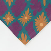 Groovy Wavy Trippy 60er Blume Karos Orange Pink Fleecedecke (Ecke)