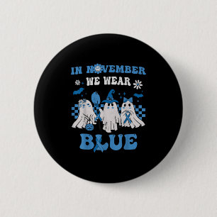 Groovy Wear Blue Diabetes Awareness Niedlich Ghost Button