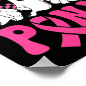 Groovy Wear Pink Brustkrebs Krieger Geist Hallo Poster (Ecke)