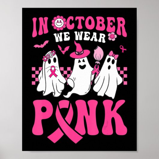 Groovy Wear Pink Brustkrebs Krieger Geist Hallo Poster (Vorne)