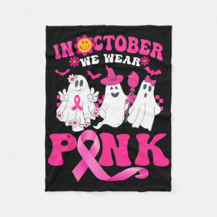 Groovy Wear Pink Brustkrebs Krieger Niedlich Ghost Fleecedecke
