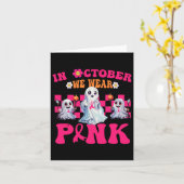 Groovy Wear Pink Brustkrebs Krieger Niedlich Ghost Karte (Gelbe Blume)