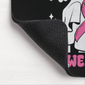 Groovy Wear Pink Brustkrebs Krieger Niedlich Ghost Mousepad (Ecke)