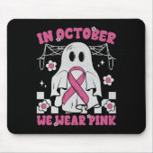 Groovy Wear Pink Brustkrebs Krieger Niedlich Ghost Mousepad (Vorne)