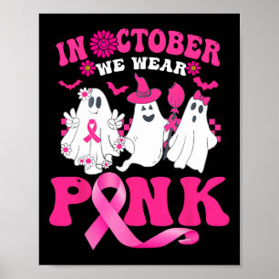 Groovy Wear Pink Brustkrebs Krieger Niedlich Ghost Poster