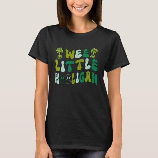 Groovy WEE LITTLE HOOLIGAN Kids St Patrick's Day B T-Shirt (Vorderseite)