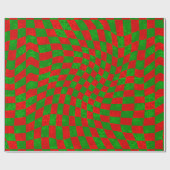 Groovy Weihnachten gecheckt Wirblen Schneeflocken Geschenkpapier (Flach)