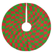 Groovy Weihnachten gecheckt Wirblen Schneeflocken Polyester Weihnachtsbaumdecke (Vorderseite)