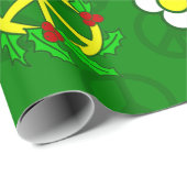 Groovy Weihnachten glücklich Gesicht santa 1970er Geschenkpapier (Rolleneckpunkt)