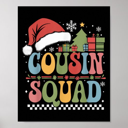 Groovy Weihnachts-Cousin Squad Xmas Matching Boys Poster (Vorne)
