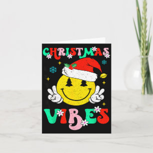 Groovy Weihnachts Stimmung Smile Gesicht Santa Hut Karte