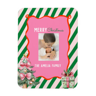 Groovy Weihnachtsbaum-Doodle-Foto  Magnet