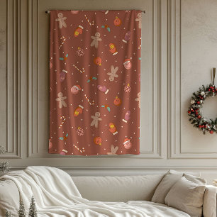 Groovy-Weihnachtsdecke Pastell-Weihnachtsfeier Fleecedecke