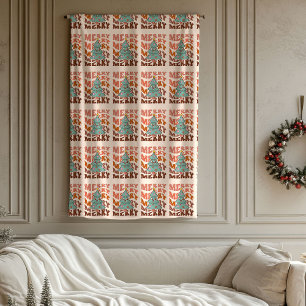 Groovy-Weihnachtsdecke Pastell-Weihnachtsfeier Fleecedecke