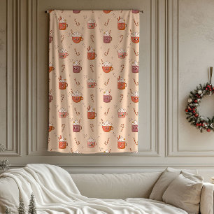 Groovy-Weihnachtsdecke Retro-Pastell-Festtagsvibes Fleecedecke