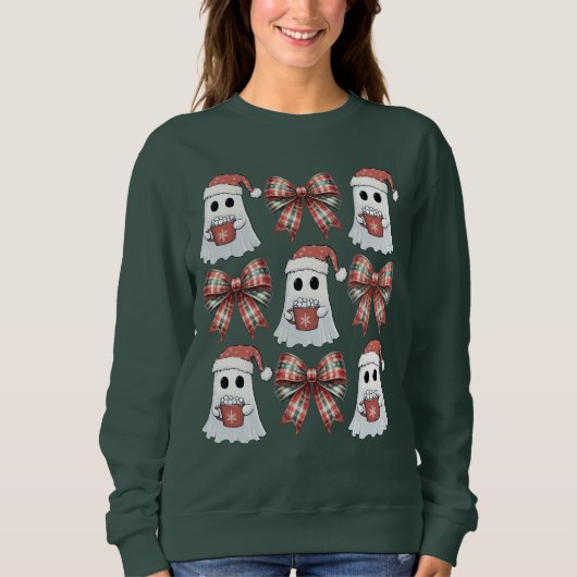 Groovy Weihnachtsghost und Coquette Sweatshirt (Vorderseite)