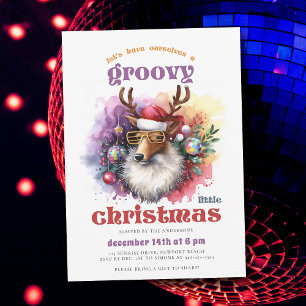 Groovy Weihnachtsrentier Lustige Weihnachtsfeier Einladung