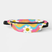 Groovy Wellige Smiley-Blume Retro Bauchtasche (Vorderseite)