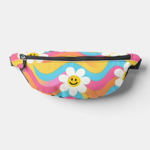 Groovy Wellige Smiley-Blume Retro Bauchtasche