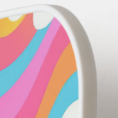 Groovy Wellige Smiley-Blume Retro Pickleball Schläger (Linke Seite)