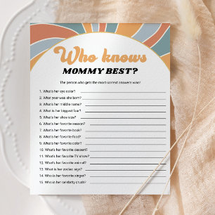 Groovy Wer Mommy Best Baby Shower Game kennt