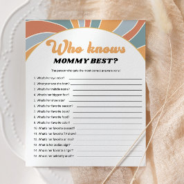 Groovy Wer Mommy Best Baby Shower Game kennt