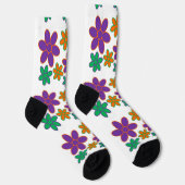 Groovy White 70er Blume Socks Socken (Rechts)
