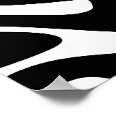 Groovy White and Black Art, Zebra Inspiriert Art Poster (Ecke)