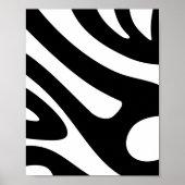 Groovy White and Black Art, Zebra Inspiriert Art Poster (Vorne)