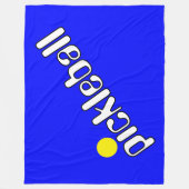 Groovy White Yellow PICKLEBALL auf Hellblau Fleecedecke (Vorderseite)