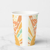 Groovy wild and four retro sun kids birthday pappbecher (Rechts)