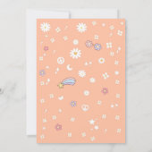 Groovy Wild & Three Birthday Invitation Einladung (Rückseite)