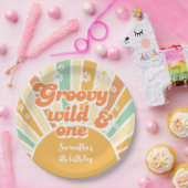 Groovy wild und ein Retro-Kindergeburtstag Pappteller (Party)
