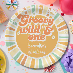 Groovy wild und ein Retro-Kindergeburtstag Pappteller