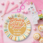Groovy wild und vier Retro-Kindergeburtstag Pappteller (Party)