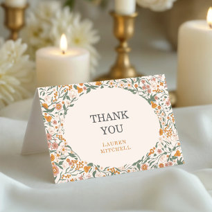 Groovy Wildflower Hochzeit Dankeskarte
