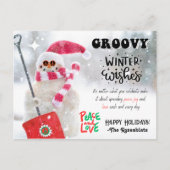 GROOVY WINTER WISHES HOLIDAY POSTCARD POSTKARTE (Vorderseite)