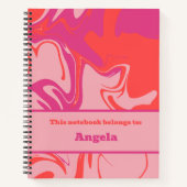 Groovy, Wirbel orange und rosa, anpassbar Notizblock (Vorderseite)