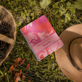 Groovy, Wirbel orange und rosa, anpassbar Notizblock