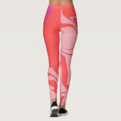 Groovy, Wirbel orange und rosa Muster Leggings (Rückseite)