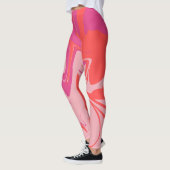 Groovy, Wirbel orange und rosa Muster Leggings (Links)