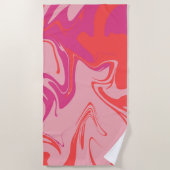 Groovy, Wirbel orange und rosa Muster Strandtuch (Vorderseite)