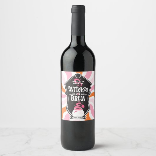 Groovy Witches Brew Weinetikett (Vorderseite)