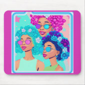 Groovy Women mit Blume Mouse Pad Mousepad (Vorne)